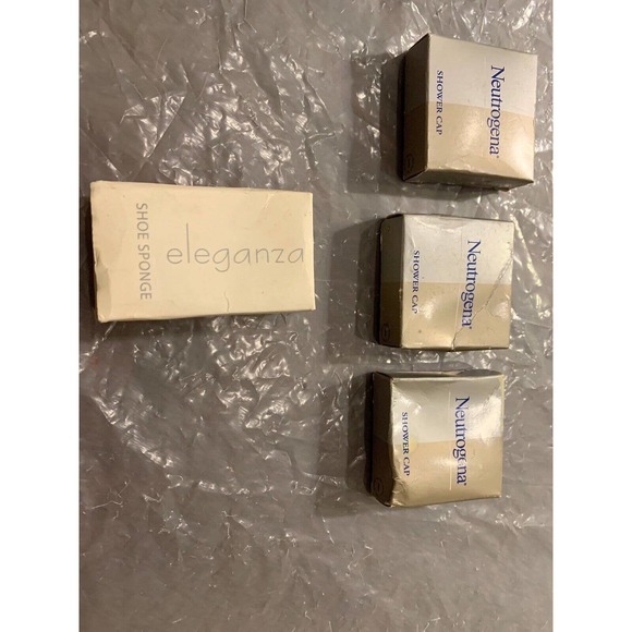 Neutrogena Shower Cap And Eleganza Shoe Sponge And Show Mitt Lot Of 8 New - Picture 2 of 10